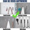 Stainless Hooks with Heavy Duty Self-Adhesive PVC Clear Waterproof and Oilproof Wall Hooks for Shower Doors, Kitchens, and Outdoor Home Improvement